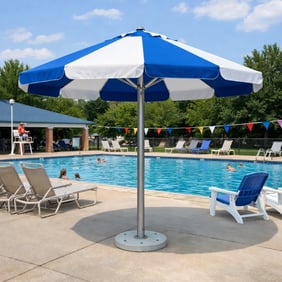 Pool Umbrella Anchored at Community Pool